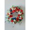 22" Poppy Berry Wreath Vibrant Red Floral Wreath with Berries for Seasonal & Memorial Décor